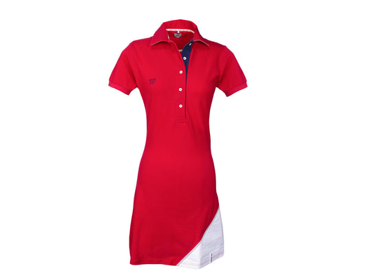 Robe polo framboise et marine