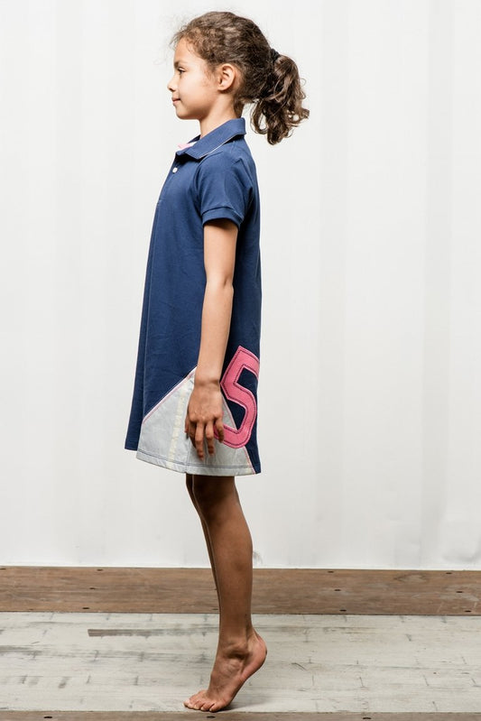 Robe polo Marine et rose