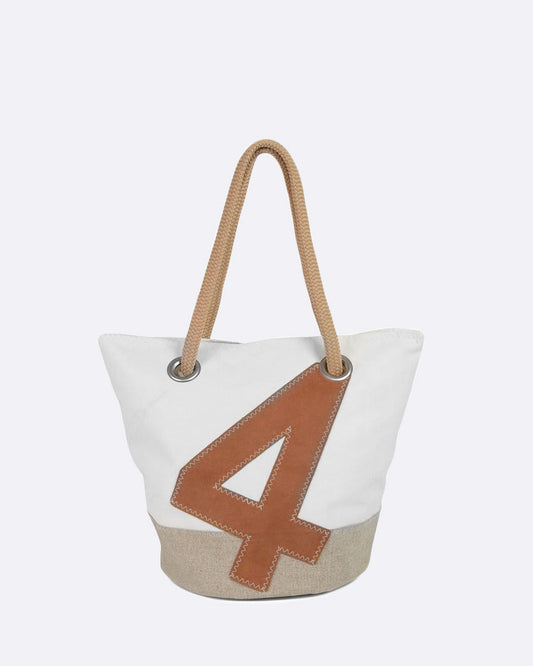 Sac à main Sandy · Lin et cuir ambre