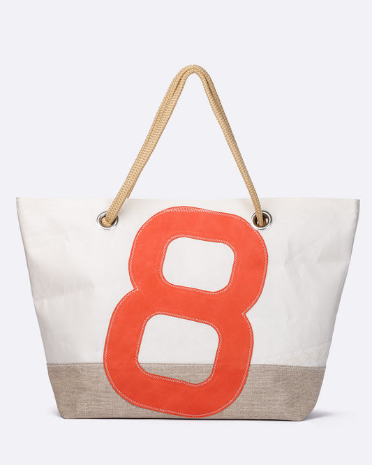 Sac voyage Carla · Lin et cuir corail