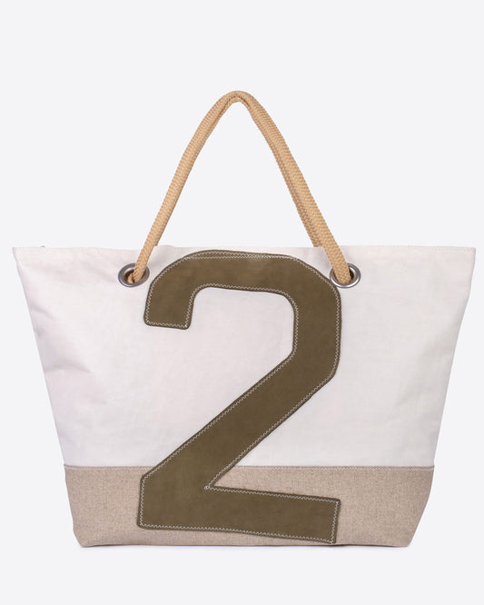 Sac voyage Carla · Lin et cuir kaki