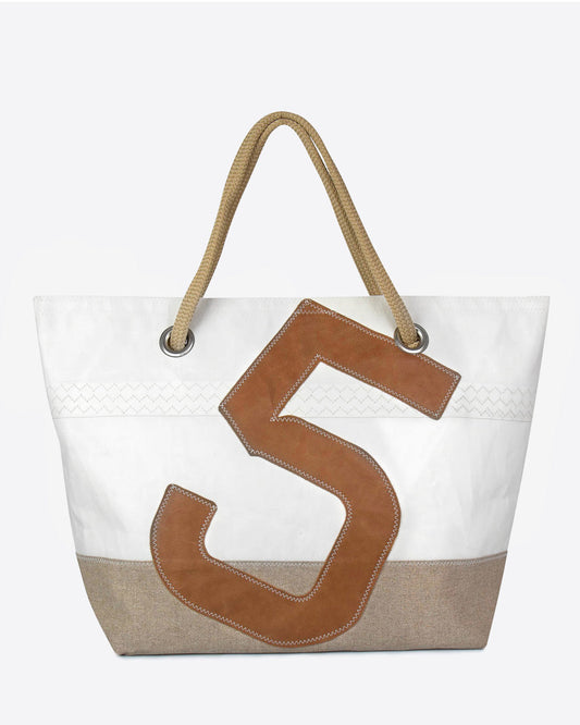 Sac voyage Carla · Lin et cuir ambre