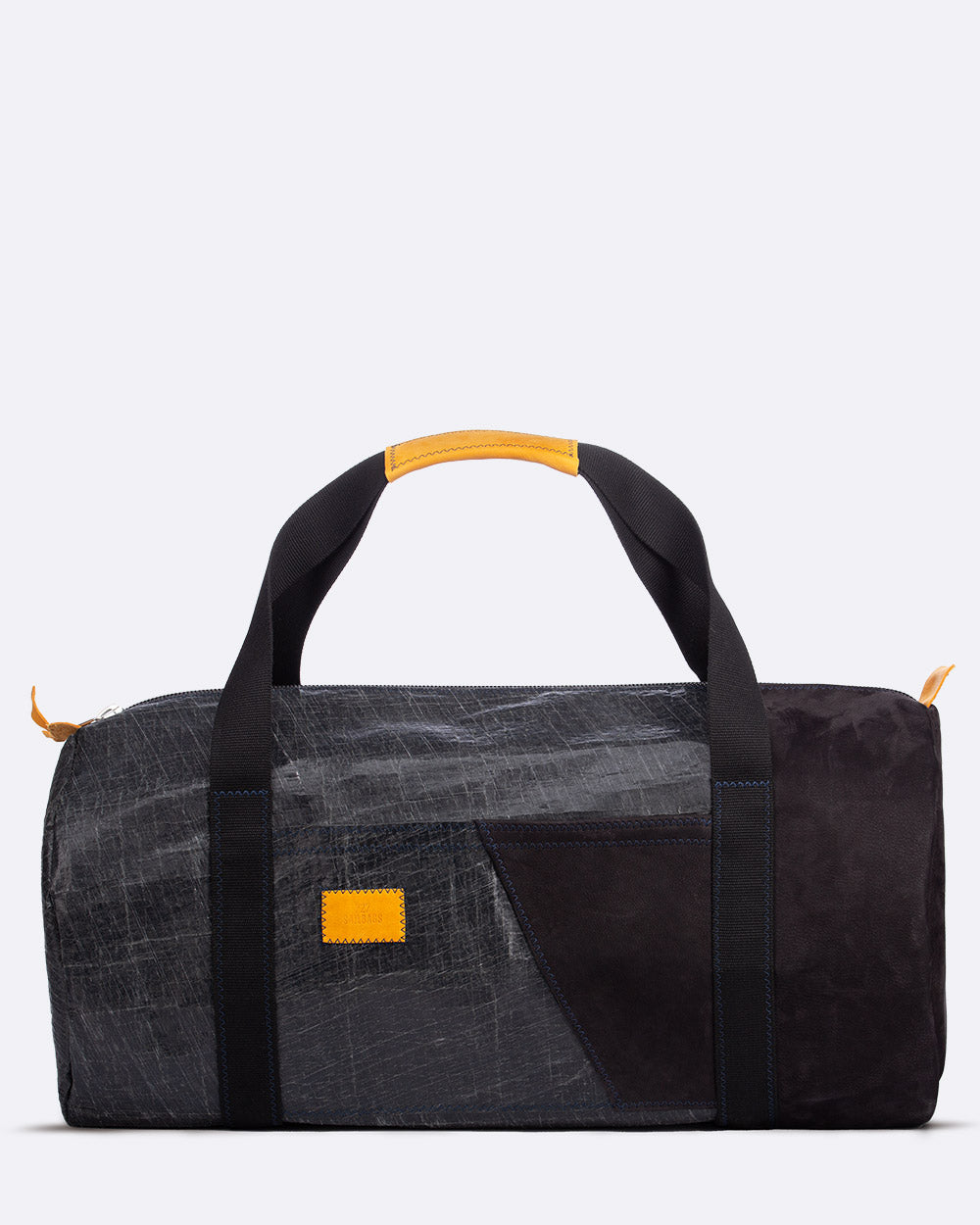 Sac voyage Onshore · Noir et cuir moutarde