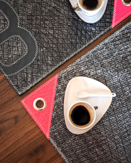 Set de table gris et rose 4
