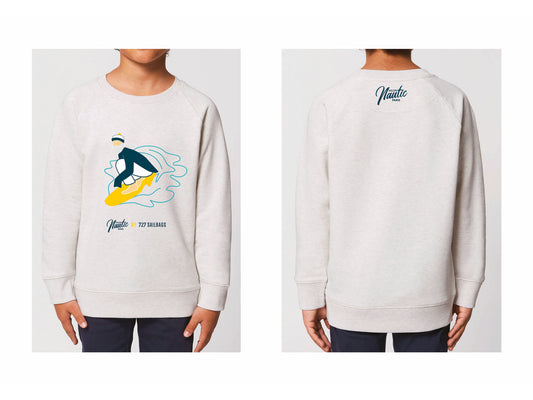 Sweat gris perlé Surf - Enfant
