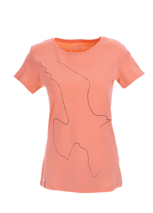 T-Shirt Femme - Corail / Mouette
