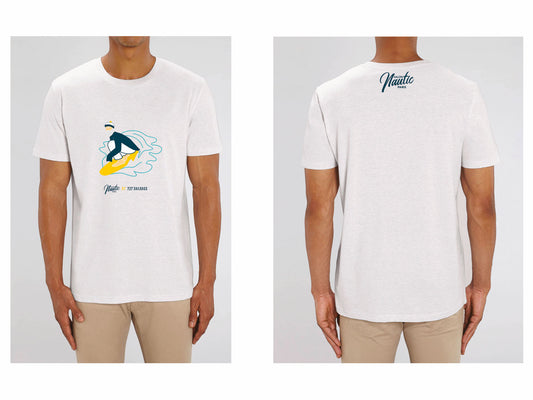 T-shirt gris perlé Surf - mixte