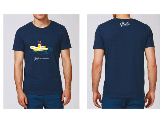 T-shirt marine Bateau moteur - mixte